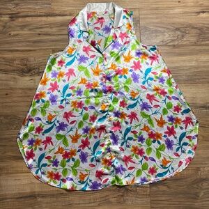 Vintage LA Intimates Women’s Floral Collard Tank Top Dress